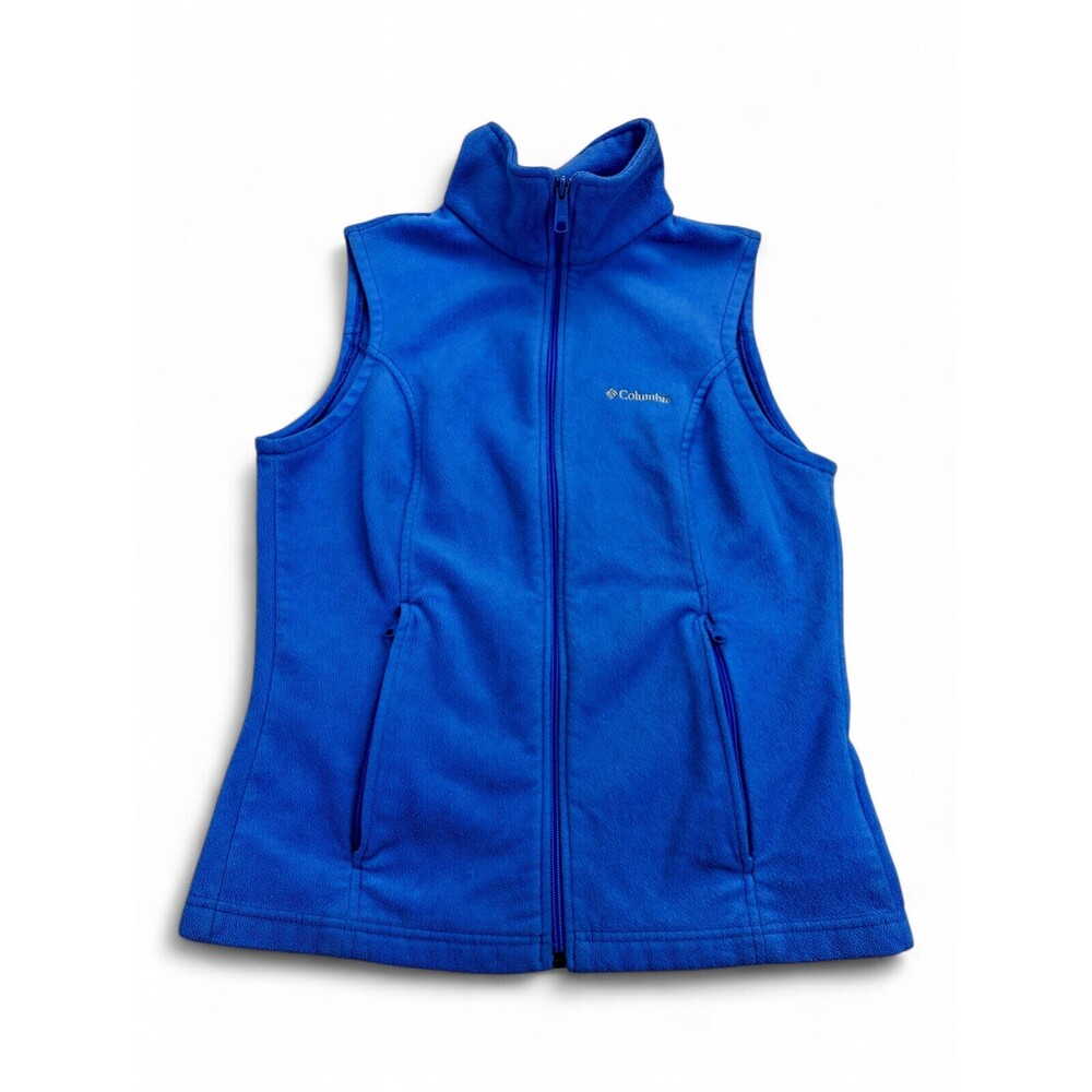 Columbia Women's Blue Fleece Full-Zip Vest Size M